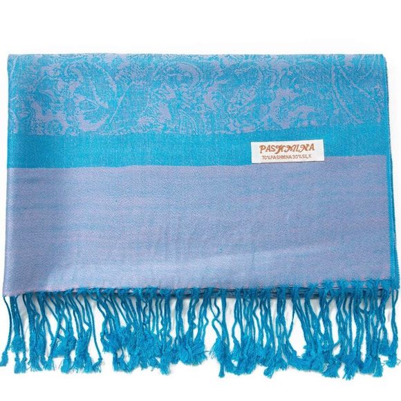 Paisley Scarf Shawl Jacquard Wrap Stole Two Tones Vintage Soft Lightweight🦏 - Picture 1 of 6